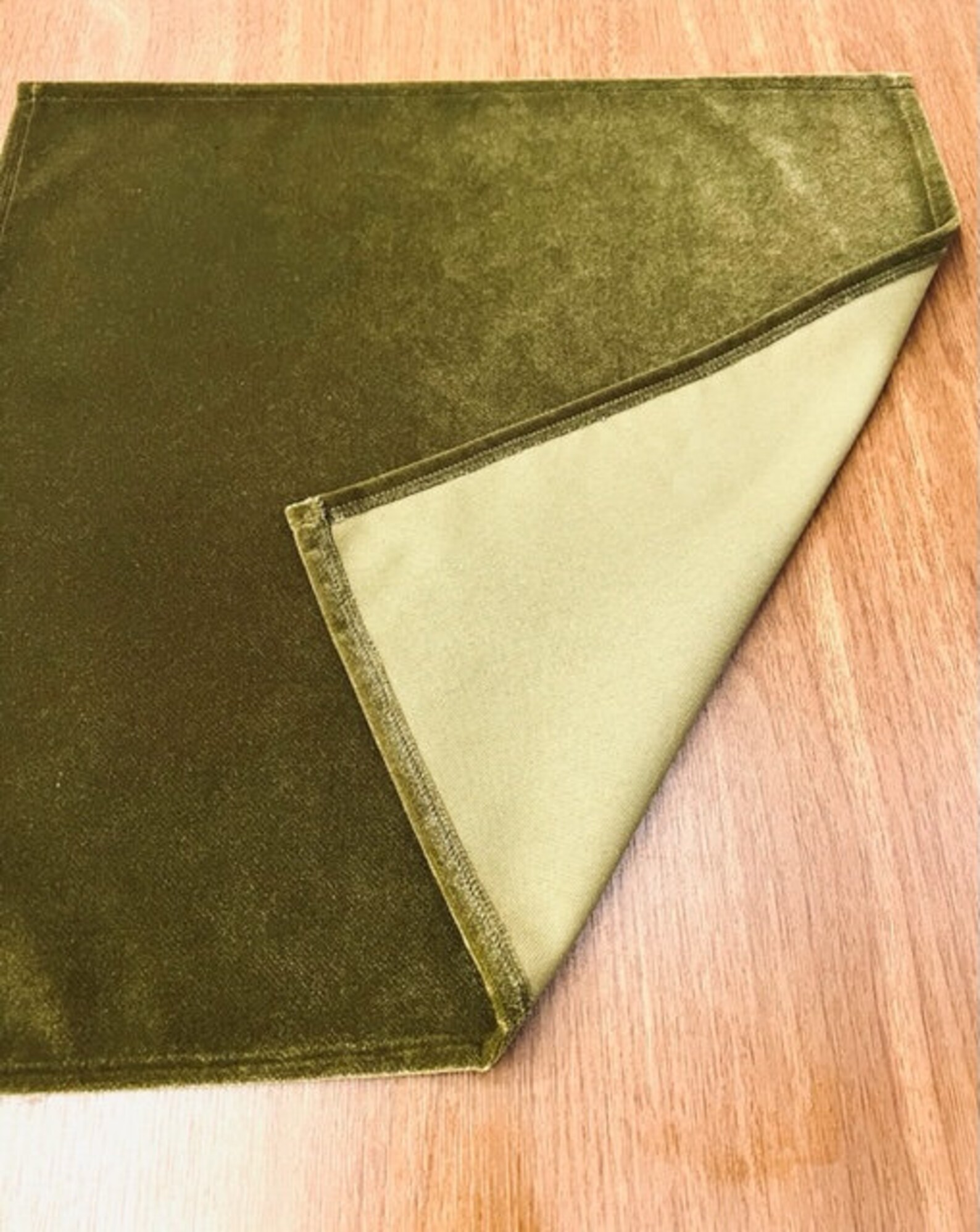 Set of 2 Moss Green Velvet Placemats Rectangle Placemat Etsy