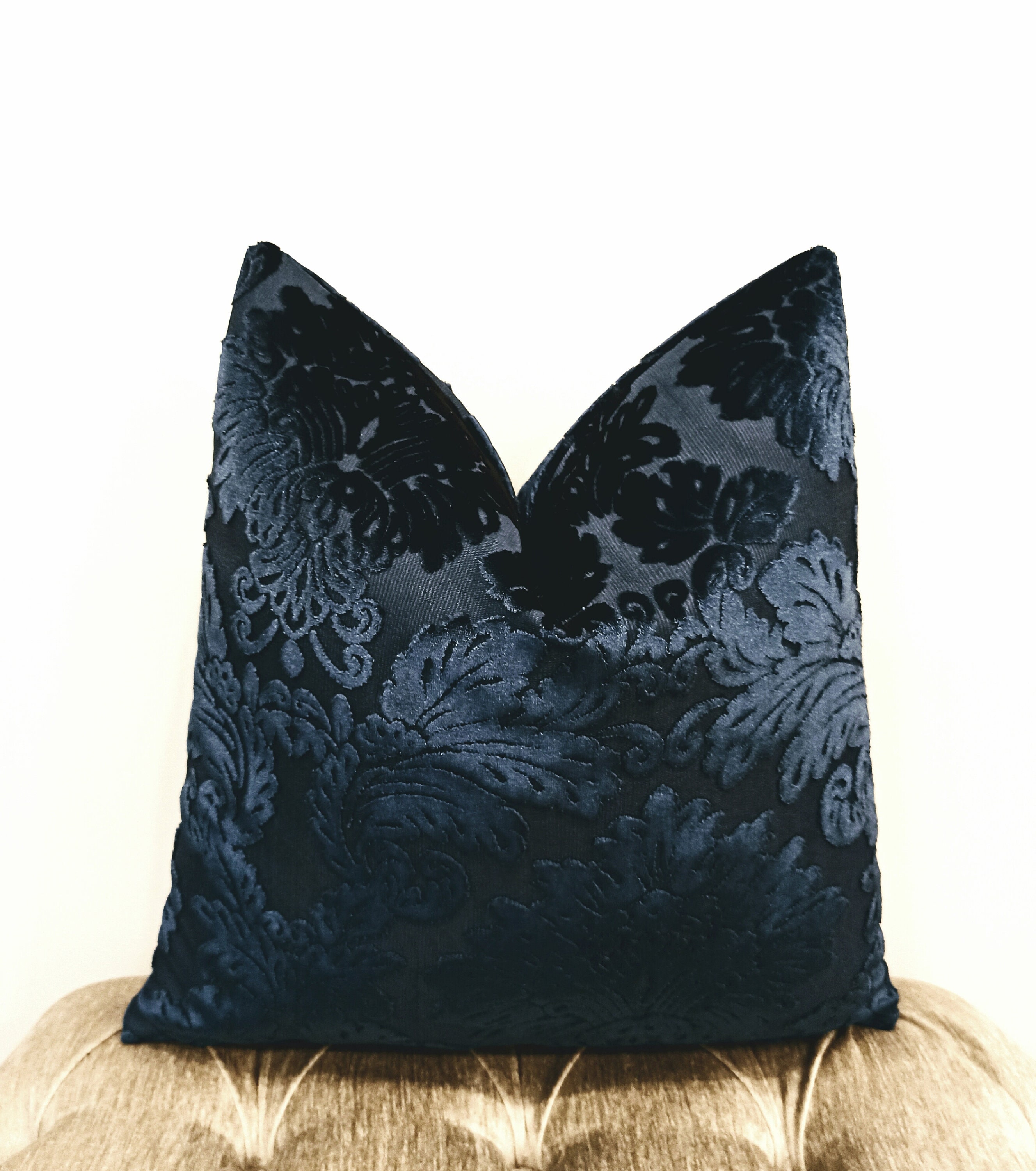 Luxury Navy Velvet Throw Pillow Velvet Pillow Cover Navy Etsy