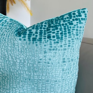 Turquoise Green Velvet Pillow Cover: Decorative Cushion Case