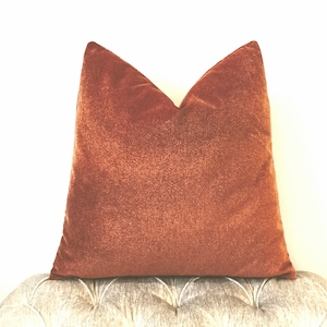 Textured Burnt Orange Velvet Pillow Cover, Pillow, Velvet Pillows, Decorative Pillow, Throw Pillow, Cushion Case, Burnt Orange Pillow Covers