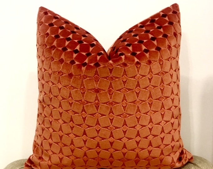 Luxury Burnt Orange Velvet Pillow Cover Pillow Velvet Etsy