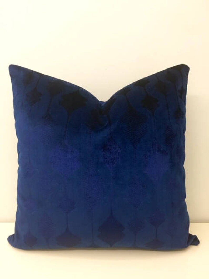 Navy Velvet Throw Pillow Navy Pillows 18X18 Velvet Pillow Etsy
