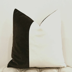 Cream Velvet Pillow Cover: Handmade Designer Throw Pillow