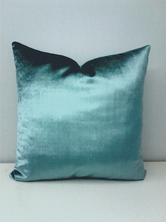 Luxury Blue Velvet Pillow Cover Velvet Luxury Smokey Blue Velvet Throw Pillow