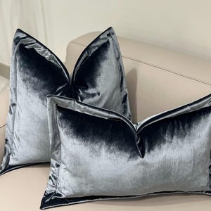 Luxury Gray Velvet Pillow Cover, Velvet Pillow, Gray Pillow, Decorative Throw Pillow Covers, Velvet Cushion Case, Gray Pillow 18X18 20X20