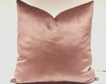 Dusty Rose Velvet Pillow Cover: Handmade Decorative Cushion Case