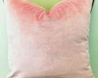 Salmon Pink Velvet Pillow Cover: Luxury Euro Sham, Accent Decor, We Cover The US Customs Fees