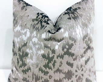 Silver Gray Velvet Pillow Cover: Handmade Decorative Cushion Case