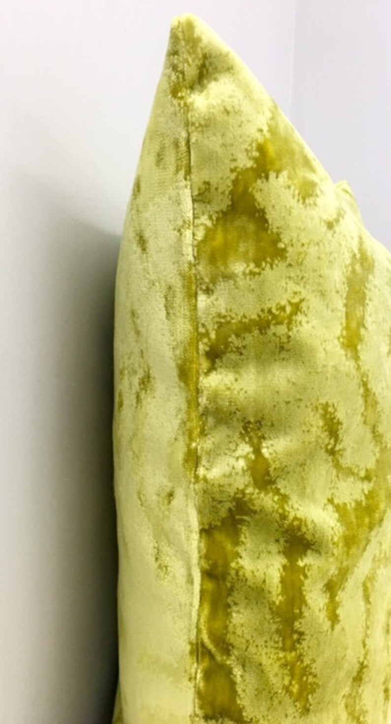 Lime Green Velvet Throw Pillow Velvet Pillow Ikat Pillow Etsy