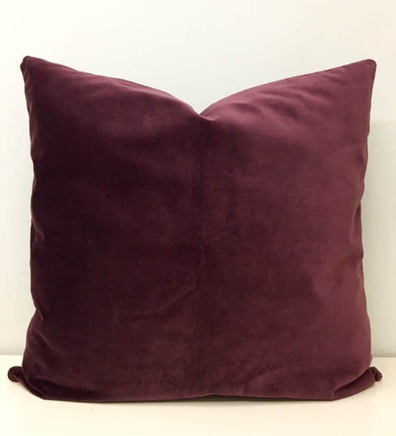 Plum Velvet Pillow Cover Velvet Pillow Plum Luxury Pillows Etsy