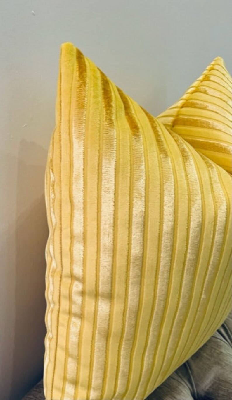 Luxury Yellow Velvet Pillow Cover Yellow Pillows Throw Etsy