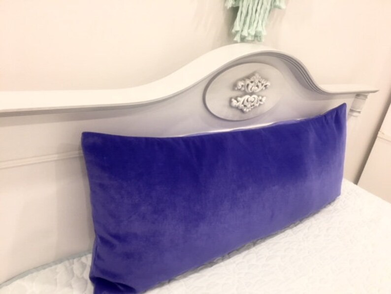 Luxury Cornflower Blue Velvet Pillow Cover Lumbar Pillow Etsy