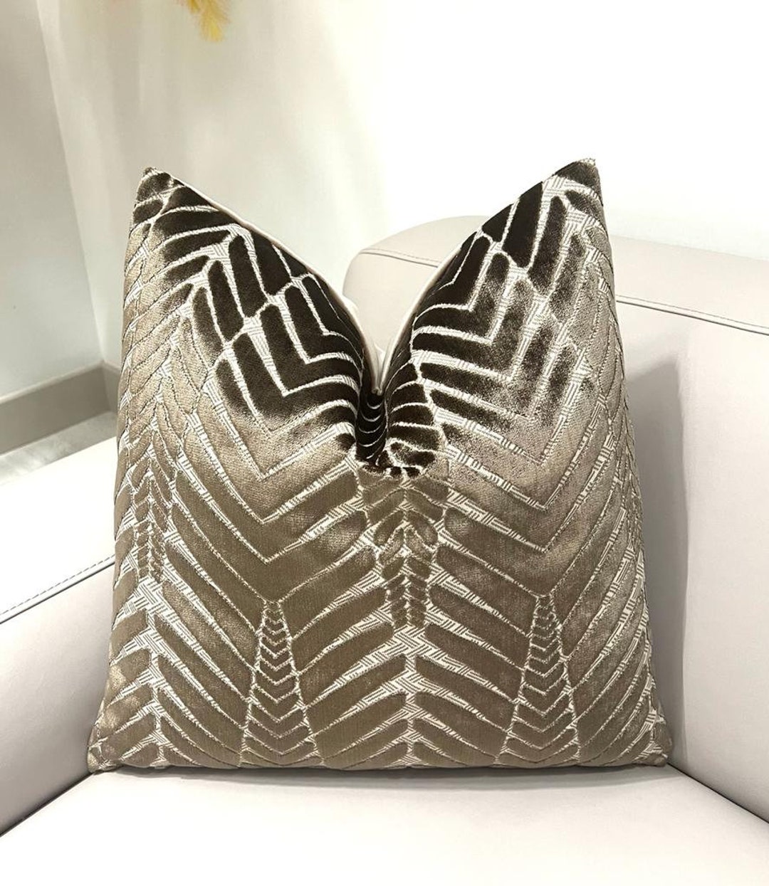 Luxury Beige Velvet Pillow Cover, Beige Pillow Cover, Beige Velvet