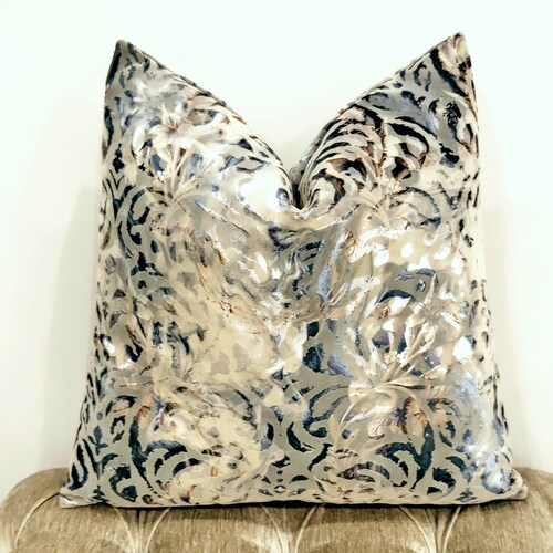 Luxury Blue Velvet Pillow Cover Pillow Case Blue Throw Etsy