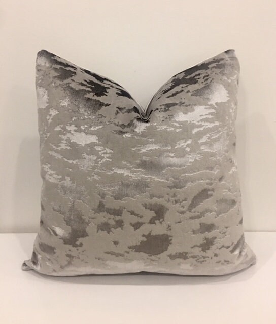 Silver Gray Velvet Pillow Cover Grey Pillows Velvet Pillow Etsy