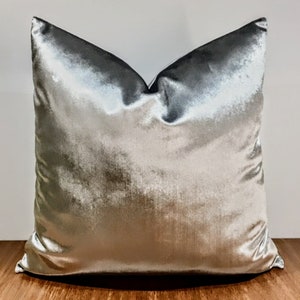 Silver Velvet Pillow Cover, Luxury Throw Cushion Case, Modern Decorative Pillow, Designer Cushion Cover, Soft Pillow Sham, Couch Pillow Case