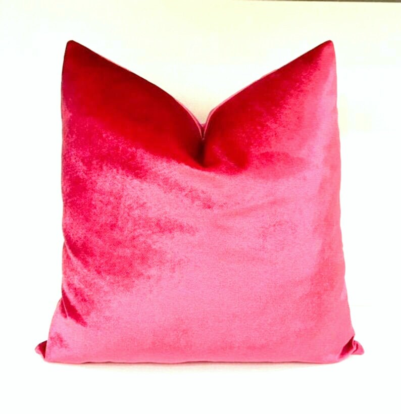 Luxury Hot Pink Velvet Pillow Throw Pillow Pink Pillows Etsy