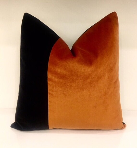 burnt orange sofa pillows