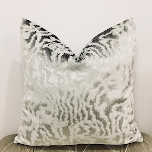 Silver Gray Velvet Pillow Cover, Gray Pillow Case, Throw Pillows, Couch Decorative Pillow, Custom Made Cushion, Silver Pillow Cover 20X20