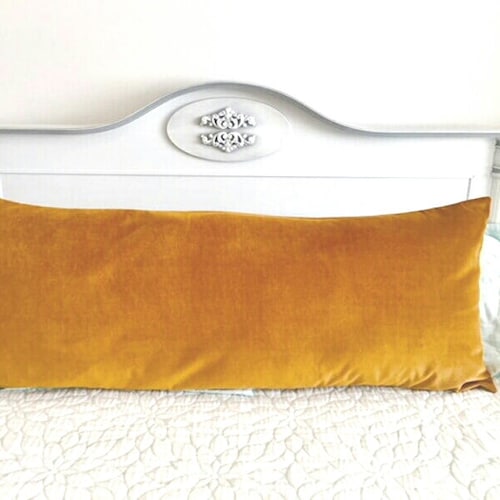 Luxury Smokey Blue Velvet Pillow Cover Lumbar Pillow Long Etsy