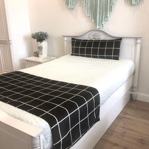 Double-Sided Black Velvet Bed Runner, Runners, Bed Scarf, Bed Cover, Twin Full King Queen Size Bed Runners, Velvet Bed Runners For Bedrooms