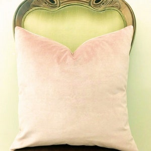 Light Pink Cotton Velvet Pillow Cover, Throw Cushion Case, Euro Sham Cover, All Size Decorative Pillow, Custom Made Accent Pillows 18X18
