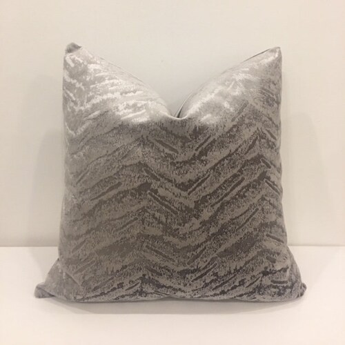 Silver Grey Velvet Throw Pillows Grey Pillows Velvet Pillow Etsy