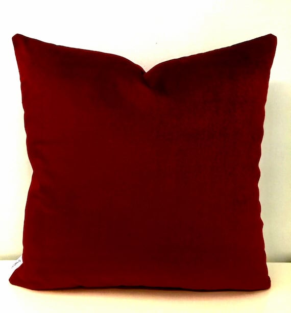 Dark Red Velvet Pillow Cover Red 
