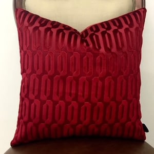 Luxury Red Velvet Pillow Cover, Red Pillow Covers, Throw Pillow Cover, Decorative Pillow Cover, Velvet Cushion Case, 16X16 18X18 Red Pillows