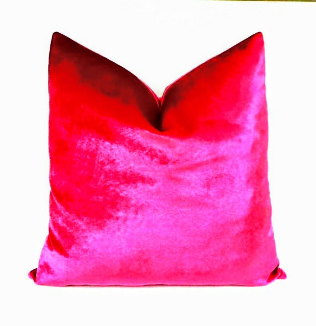 Luxury Hot Pink Velvet Pillow Throw Pillow Pink Pillows Etsy