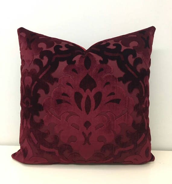  Burgundy  Velvet  Throw Pillows  Red Pillows  Velvet  Pillow 