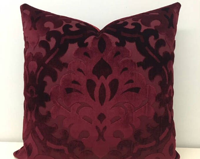 Burgundy Velvet Throw Pillows Red Pillows Velvet Pillow Etsy