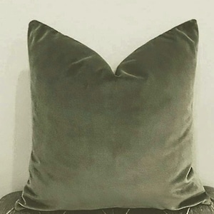 Sage Green Velvet Pillow Cover, Decorative Cushion Case, Throw Euro Sham, Couch Cushion Cover, Square Or Lumbar Size, 18X18 Accent Pillow