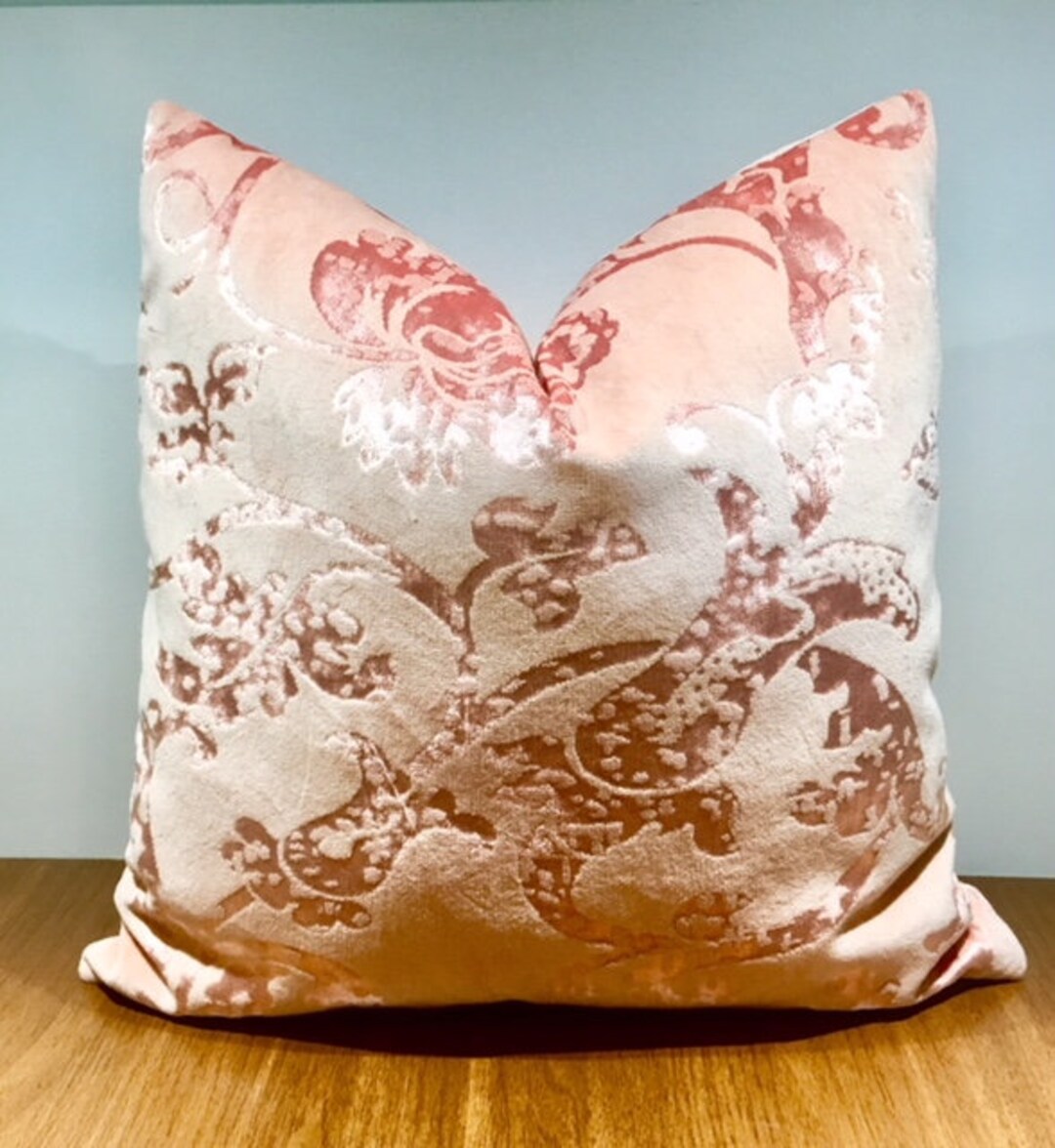Salmon Pink Velvet Pillow Cover, Pink Pillows, Velvet Pillows, Decorative Pillows, Throw Pillows
