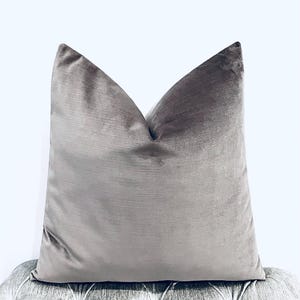 Dark Taupe Velvet Pillow Cover, Decorative Cushion Case, Luxury Throw Pillows, Euro Pillow Sham, Couch Modern Pillow, Designer Accent Pillow