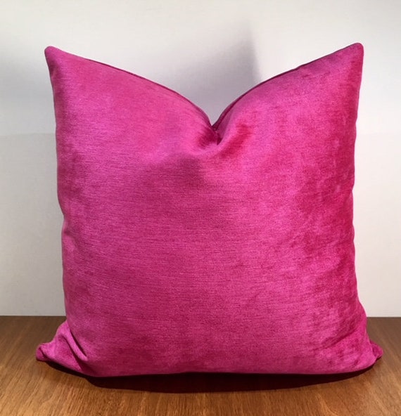 Fuchsia Boho Pillow Cover Fuchsia Brown Pillow Cover Chenille Pillow Boho