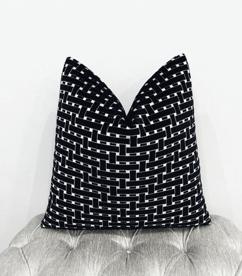 Luxury Black and White Velvet Pillow Cover Black Pillow Etsy