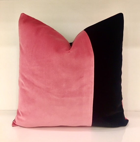 Black and Pink Pillow Cover Velvet Pillow Throw Pillow Covers