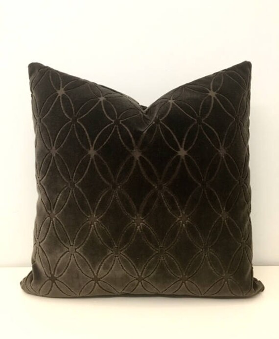 Luxury Brown Cotton Velvet Throw Pillows Brown Pillows Etsy