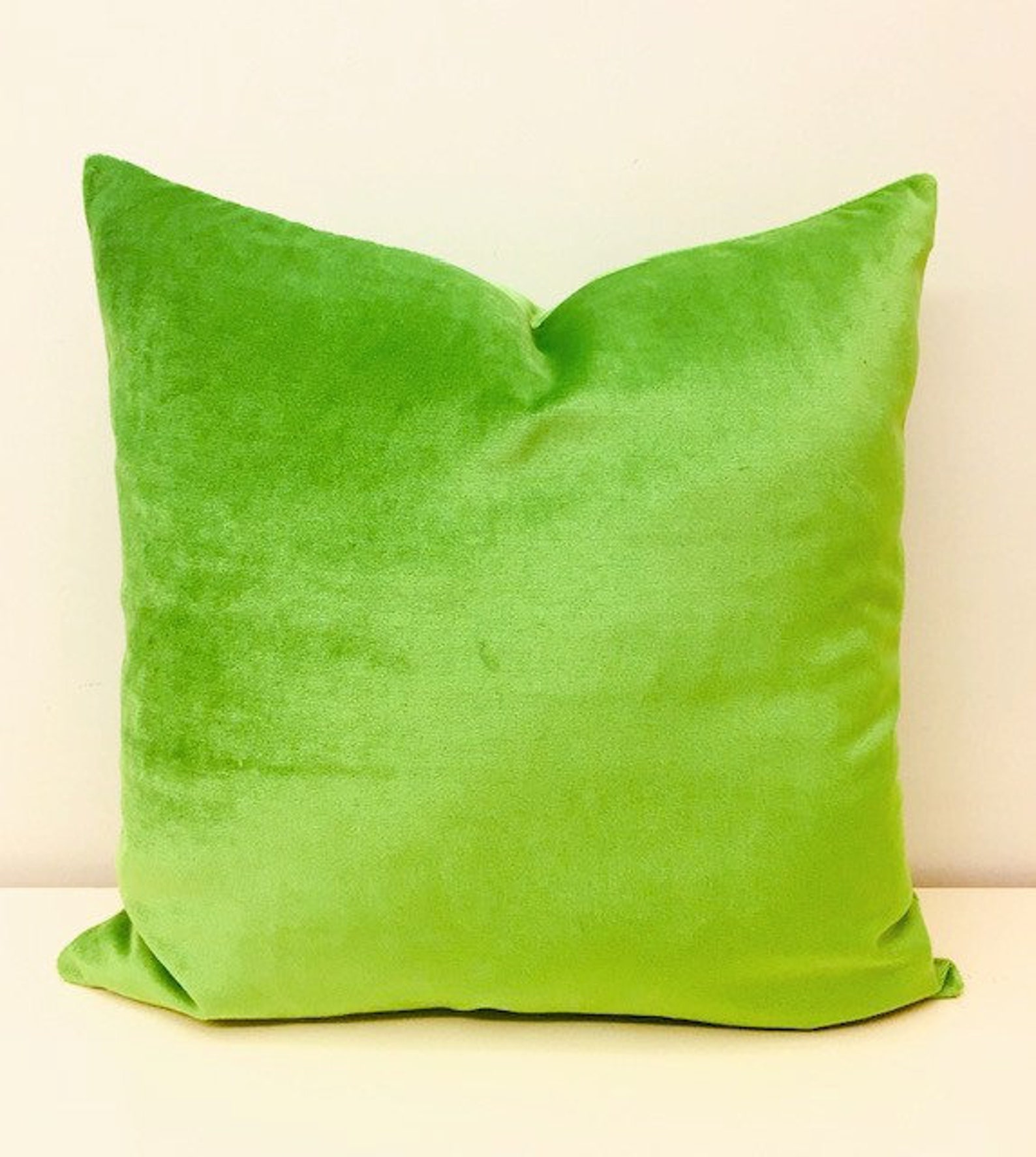 Luxury Apple Green Velvet Pillow Cover Green Pillows Etsy