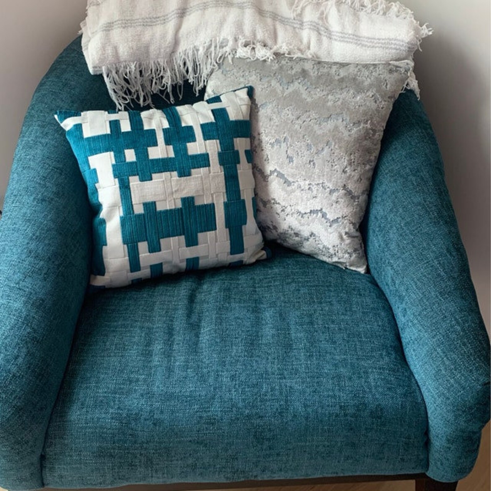 Luxury Teal Blue Velvet Pillow Cover Cushion Cover Blue Etsy