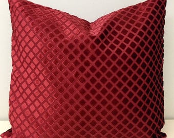 Red Velvet Pillow Cover, Red Pillow, Velvet Pillow Cover, Luxury Pillows, Decorative Throw Pillow, Velvet Cushion, Red Velvet Pillow Covers