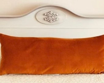 Rust Velvet Pillow Cover, Lumbar Pillow Case, Throw Pillow Cover, Decorative Cushion Case, Velvet Cushion Cover, 20X20 Rust Pillow All Sizes