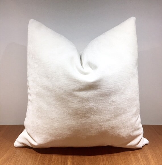 White Cotton Throw Pillow Chenille Pillow Cover White Etsy
