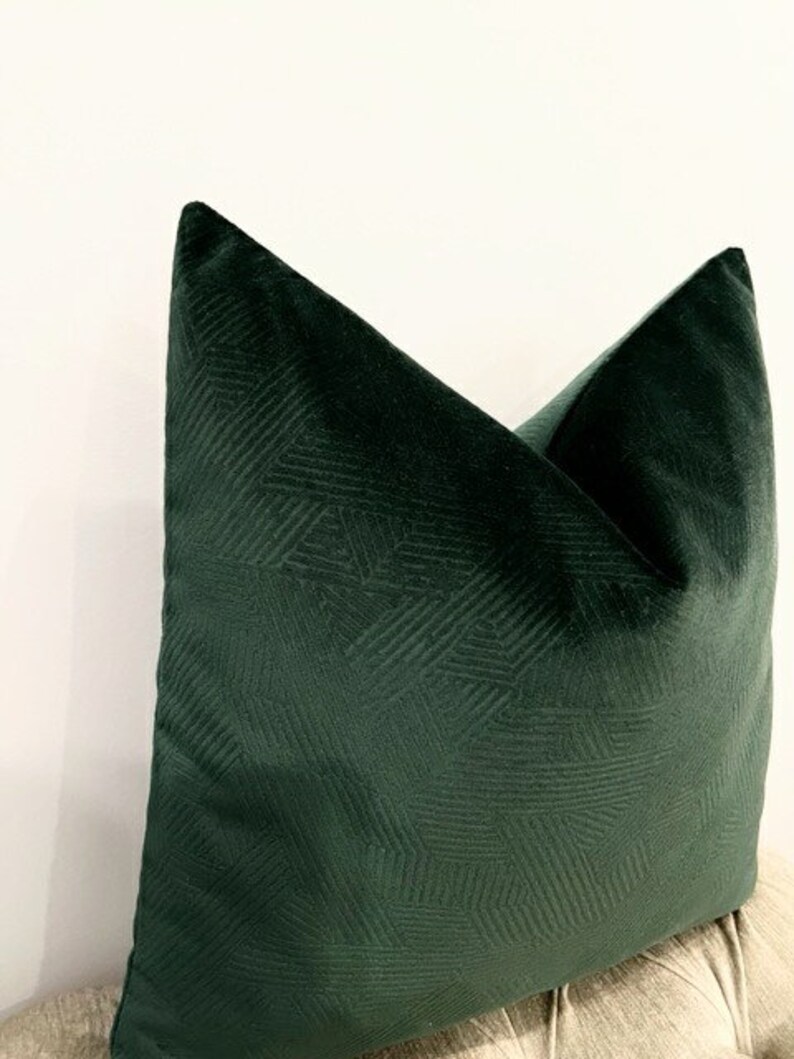 green patterned throw pillows