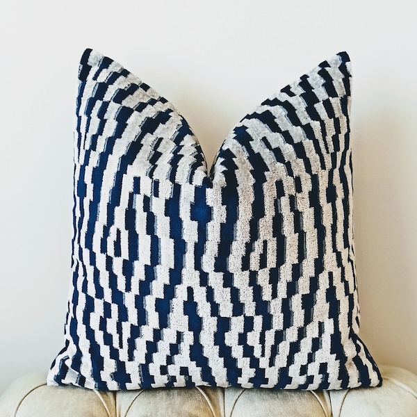 Navy Velvet Pillow Etsy