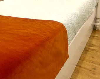 Samt Bettläufer in Rost Orange: Doppelseitiger Polsterstoff