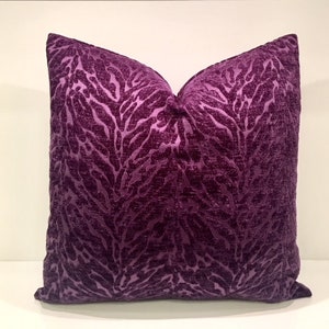 Purple Throw Pillow, Decorative Pillow, Purple Pillows, Chenille Pillow, Designer Pillow, Cushion Case, Pillow Cover, Purple Chenille Pillow