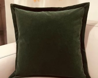 Luxury Moss Green Pillow Cover, Green Velvet Pillow Case, Green Throw Pillows, Decorative Pillow Case, Green Pillow Cover 20X20, All Sizes