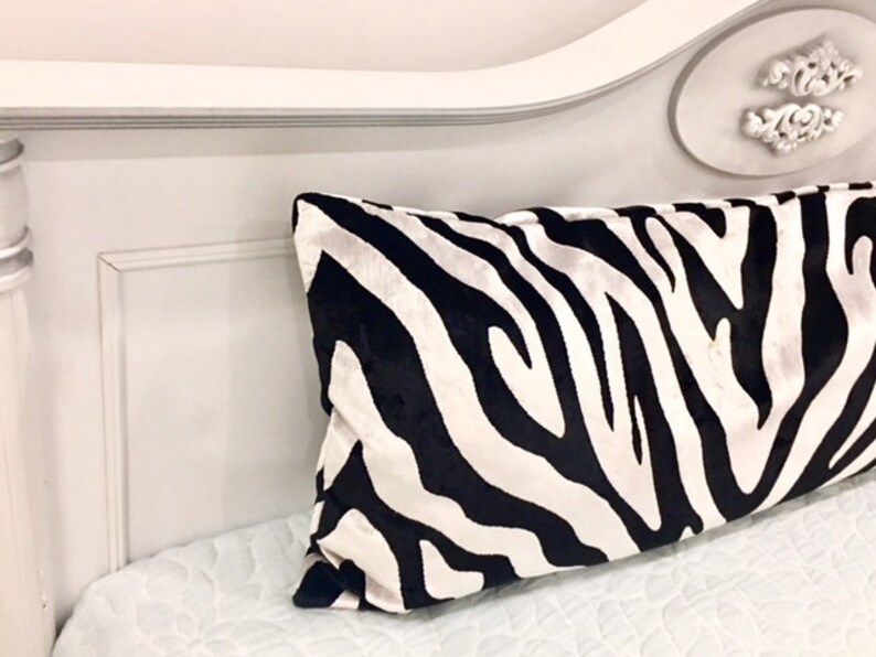 Luxury Black Velvet Lumbar Pillow Velvet Pillow Cover Long Etsy